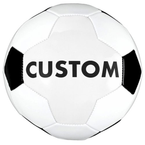 Personalized custom Soccer Ball rotated 90 degrees design option.