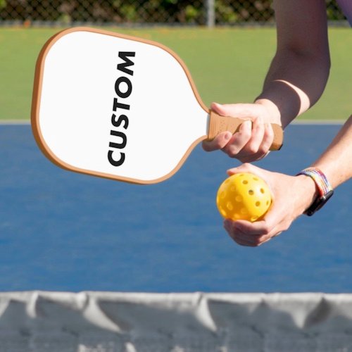 Personalized custom Pickleball Paddle TAN handle and trim being played.