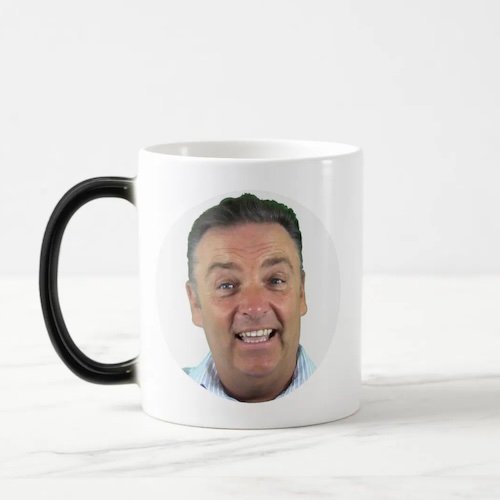Heat Changing Photo Face Mug - Round Frame Custom Mug.