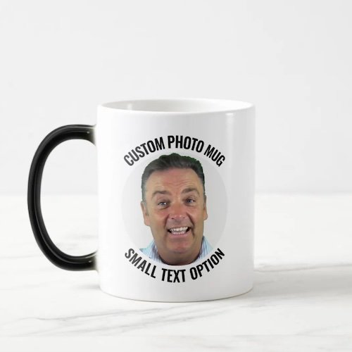 Small Text Personalized Photo Heat Changing Mug.