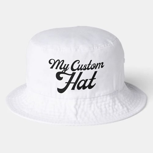 WHITE classic custom bucket hat.